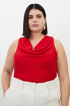 Elevate Your Top Selection With Our Plus Size Blouse, With A Relaxed Fit, And A Statement Cowl Neckline. This Piece Comes In A Variety Of Shades, And Pairs Well With Anything, From A Flowing Maxi Skirt, To Tailored Trousers, To Jeans For An Elevated Look That Will Take You Seamlessly From Day To Night. Plus Size Georgette Cowl Neck Woven Blouse Statement Cowl Neckline Straight Silhouette Sleek, Minimal Design Button Fastening Behind Neck Expertly Designed For Those Uk Size 18/Us Size 14 And Abov Hen Do Outfits, Workwear Capsule Wardrobe, Wedding Pants, Plus Size Workwear, Transitional Fashion, Outfits For Mexico, Miami Outfits, Petite Business Casual, Ibiza Outfits