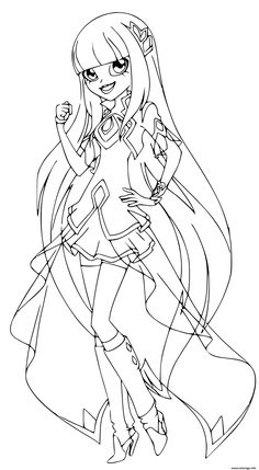 a cartoon girl with long hair and a cape on her head, standing in front of a