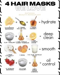 Hair Mask Recipe, Homemade Hair Treatments, Homemade Hair Mask, Best Hair Mask, Diy Hair Masks, Hair Mask For Damaged Hair, Hair Care Regimen, Hair Issues, Hair Masks