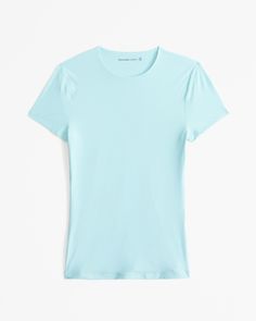 Elevate your everyday style with the Abercrombie & Fitch Women's Soft Matte Seamless Tuckable Baby Tee. This light blue top is designed to offer both comfort and a flattering fit, perfect for versatile styling.

- **Size**: Small
- **Color**: Light Blue
- **Material**: Body - Nylon, Elastane
- **Gender**: Female
- **Features**: Crew neckline, straight hem, slim fit, tuckable length
- **Fabric**: Buttery soft matte with lightweight compression

Crafted from a luxurious soft matte fabric, this tee Female Features, Light Blue Top, Matte Fabric, Halloween Inspo, Blue Top, Business Casual Outfits, Baby Tee, Everyday Style, Women's Tops