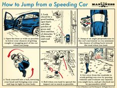 instructions for how to jump from a speeding car