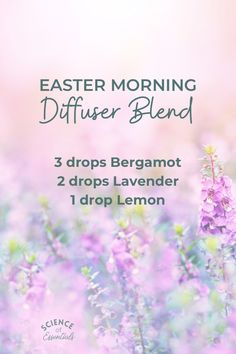 Easter, diffuser blends, essential oils, aromatherapy, science of essentials, DIY diffuser blends, lavender, lemon, bergamot Easter Diffuser Blends, Crunchy Life, Diy Diffuser Blends, Fitness Books, Essential Oils 101, Lavender Lemon, Essential Oil Roller, Diffuser Blends