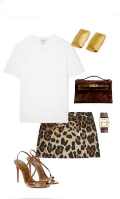 Leopard Outfit Ideas Classy, Casual Night Out Outfit Summer Going Out, Parisian Chic Fashion, Summer Night Outfit Going Out, Outfit Flatlay, Leopard Skirt Outfit, Look Disco, Cheetah Print Outfits