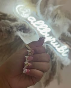 French Manicure Acrylic, Baddie Nail Ideas, French Manicure Acrylic Nails, Henna Nails, Bday Nails, Acrylic Coffin Nails, Acrylic Nail Set, Punk Nails