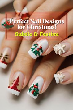 Subtle & Festive: Perfect Nail Designs for Christmas!