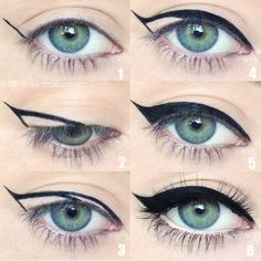 Image via We Heart It https://weheartit.com/entry/161605076 #cateye #cute #diy… Makijaż Smokey Eye, Eyeliner Tutorial, Hair Clothes, Winged Eyeliner, Makeup Goals, Beauty Ideas, Beauty Tutorials