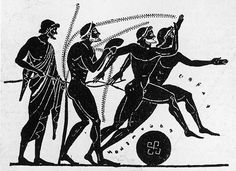 Cool idea for game time-- Ancient Olympics - First Olympic Games History from Olympia Ancient Olympia, Pentathlon, Equestrian Events, Greek Pottery, Modern Games