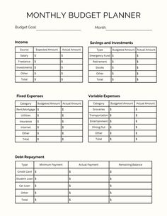 a printable budget sheet for a small business