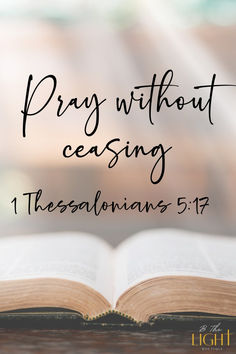 an open book with the words pray without casing