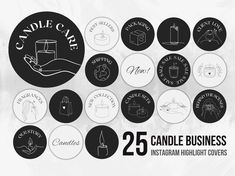 25 candle business instagram high - light covers for candles and coffee mugs in black and white