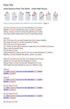 the guitar chords for kiss me