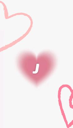 two hearts are shown with the letter j in the middle one is pink and the other is red