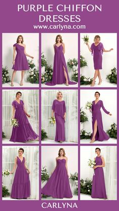 purple chiffon dresses for the bride