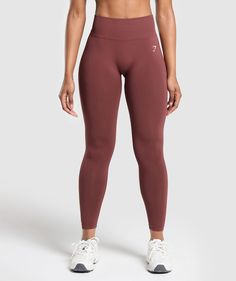 Gymshark Everyday Seamless Leggings - Burgundy Brown Exercise Clothing, Flex Leggings, Light Exercise, Burgundy Leggings, Gymshark Leggings, Gymshark Women, Seamless Sports Bra, Cotton Leggings, Seamless Leggings