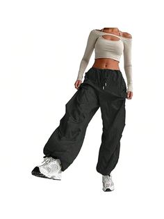 About this item
FABRIC: Parachute cargo pants made of non-stretch, breathable, wearable, lightweight fabric, comfortable to wear. Cargo pants women baggy are perfect for spring, summer, fall and winter, making you stand out from the crowd, suitable for women/girls/teens.
DESIGN FEATURES: Women's parachute pants features low waist, oversized, y2k street style, side cargo pockets to hold your essentials, ruched detailing at the knees, elastic waistband with drawcord, adjustable leg opening with dr Sports Bottoms With Cargo Pockets And Wide Leg, Wide Leg Sports Bottoms With Cargo Pockets, Sportswear Long Pants With Cargo Pockets, Sports Cargo Pants With Side Pockets And Wide Leg, Sportswear Cargo Bottoms, Wide Leg Cargo Pants With Side Pockets For Sports, Baggy Harem Pants With Drawstring For Streetwear, Baggy Casual Harem Pants For Sports, Baggy Bottoms For Outdoor Activities