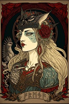 Freya Aesthetic Goddess, Valkyrie Illustration, Norse Goddess Freya, Valkyrie Norse, Norse Goddess Of Love, Goddess Freya, Slavic Goddess, Freya Goddess, Viking Aesthetic