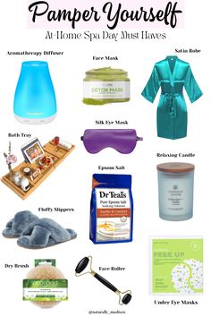 Spa Essentials List, Spa Experience At Home, How To Pamper Yourself, Vagacial At Home, At Home Spa Day Aesthetic, Spa Must Haves, Spa Day List, Self Care Bath Ideas, Spa Ideas At Home