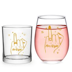 PRICES MAY VARY. WEDDING GIFTS FOR NEWLYWEDS: This Mr. and Mrs. Right glass set is perfect as a wedding gift for newlyweds, couple, bride and groom, Mr Mrs, fiance, fiancee, bride to be, dad, mom, husband, wife, girlfriend, boyfriend, lover, him and her. MR AND MRS GIFTS: Our Mr and Mrs gift is the perfect gift not only for Father’s Day, Mother’s Day, Valentine’s day, wedding, birthday, but also for engagement gift, Bridal Shower Gift, anniversary gift, or presents for special celebrations. PREM Engagement Gifts Glassware, Mr And Mrs Glass Mugs, Engagement Themes, Wedding Gifts For Newlyweds, Bride And Groom Glasses, Wedding Wine Glasses, Groom Ring, Bridal Shower Inspiration