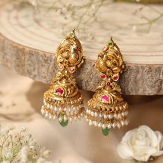 Mayuri Nakshi Jhumkis Earrings For Mom Indian, Light Weight Jhumkas Gold, Gold Earrings Indian Jhumkas, Gold Jumkas Design Latest Bridal, Gold Traditional Earrings, Nakshi Jhumkas Gold Earrings, Nakshi Buttalu Gold, 8grams Gold Earrings, Gold Earrings Designs Jhumka