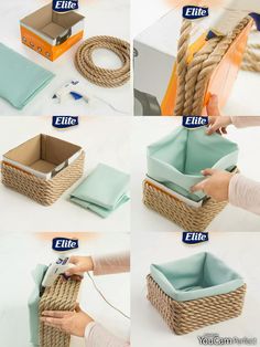 instructions to make a basket with rope