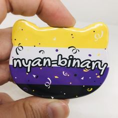 Nyan Binary, Non Binary Aesthetic, Non Binary Gender, Nonbinary Flag, Super Cute Cats, Rainbow Flag Pride, Flag Pins, Non Binary