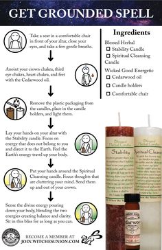 Spell For Guidance, Grounding Witch, Spells For Grounding, How To Make Spell Oils, Grounding Spell, Witchcraft Grounding, Grounding Witchcraft, Cleansing Spell, Earth Witch