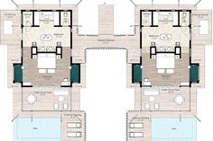 the floor plan for a two story house