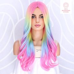 🌟 Welcome to Wig Wonders Store! 🌟 Indulge in the magic of our enchanting wig collection! 🔴 Color: Multicolor 🔴 Cap Type: Rose Mesh Net 🔴 Crowd: Women 🔴 Hairstyle:Medium Wigs 🔴 Theme: Daily 🔴 Dye/Bleach/Perm:Perm, Dye 🔴 Heat Tolerence: 100℃ 🔴 Material: High Temperature Fiber Elevate your style and express your unique personality with our diverse range of high-quality wigs crafted to perfection. Whether you're seeking a glamorous look for a special occasion or a subtle enhancement for ev Rainbow Wig, Bangs Wig, Party Wig, Curly Hair Wig, High Quality Wigs, Curly Waves, Ombre Wigs, Hair Starting, Bill Kaulitz