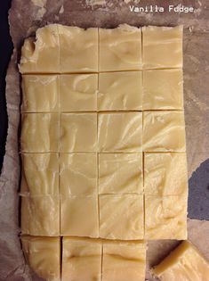 a piece of cheese that is cut into squares