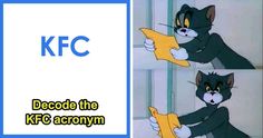 an animated image of a cat holding something in it's paws with the caption kfc decode the kfc acronym