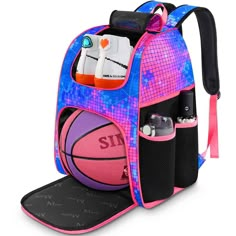 Matein Basketball Backpack for Girls Soccer Backpack, Basketball Backpack, Basketball Accessories, Soccer Bag, Basketball Bag, Ball Holder, Basketball Workouts, Basketball Drills, Kids Basketball