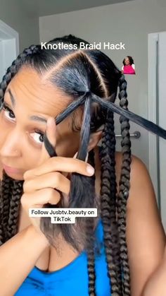 OMG another simple crochet braiding method #viralshorts #trendingvideo #trend #hair  @jusbtv.beauty Cornrows Stitch Braids For Black Women, Rubber Band Feed In Braids, Protective Styles That Last Long, Cornrows With Braiding Hair, Big Braids Parting, Braiding Hair With Rubber Bands, Simple Hair Braiding Styles Black, How To Add Weave To Natural Hair Braids, Soft Box Braids