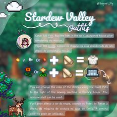 an info sheet for the game stardew valley quilting