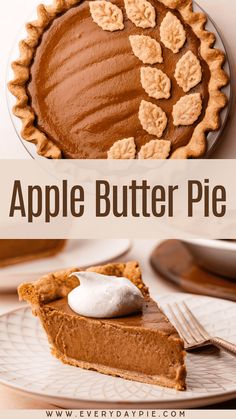 an apple butter pie on a white plate