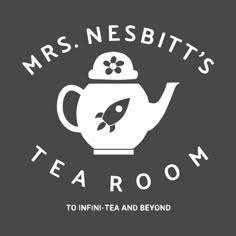 the logo for mrs nestitt's tea room, to in - n - tea and beyond