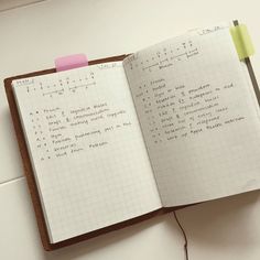 an open notebook with some writing on it