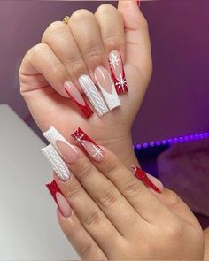 Winter Nails Acrylic, Colored Acrylic Nails, Simple Acrylic Nails, Short Square Acrylic Nails, Long Acrylic Nails Coffin, Fabulous Christmas, Acrylic Nails Coffin Pink, Christmas Nails Acrylic