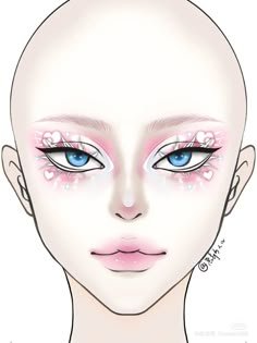 Makeup Ideas Crazy, Face Charts, Makeup Drawing, Makeup Face Charts, Alt Makeup, Korean Eye Makeup, Drag Makeup, Makeup Idea, Face Chart