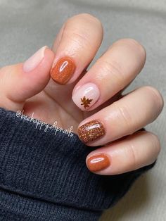 Trends Nails, Thanksgiving Nail Designs, Thanksgiving Nail Art, Fall Gel Nails, Cute Nails For Fall, Colorful Nails, Fall Acrylic Nails