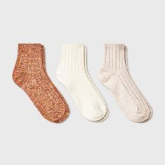 Women's Four Color Marled and Solid Ribbed 3pk Ankle Socks - Universal Thread™ Rust/Ivory/Oatmeal Heather 4-10 Target Brands, Women Socks, Fall Clothes, Match Making, Universal Thread, Ankle Socks, Socks Women, Mule, Heathers