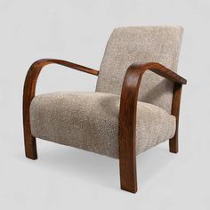 a chair that is made out of wood and fabric