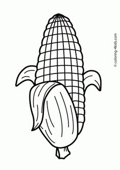 corn on the cob coloring page free printable pages for kids and grown ups