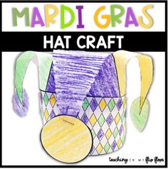 Mardi Gras Hat CraftThis Mardi Gras Hat Craft is perfect to do with your krewe!8 templates can be mixed and matched to create adorable Mardi Gras hats! Math Hat, Mardi Gras Hat, Mardi Gras Jester, Mardi Gras Hats, Hat Template, Jester Hat, Group Ideas, Craft For Kids, School Days