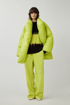 Black: 100% polyester White: 100% nylon Green:100% nylon Yellow: 100% nylon Filler: 90% white duck down Oriental robe-type coat Luxury Yellow Nylon Outerwear, White Duck, Green Coat, White Ducks, Duck Down, Down Coat, Puffer Coat, Black Coat, Sweater Hoodie