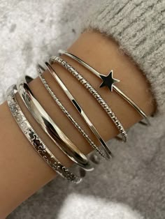 Betrayal Quotes, Bangle Bracelet Set, Dope Jewelry, Stacked Jewelry, Funky Jewelry, Jewelry Lookbook, Silver Bangle Bracelets, Silver Bangle, Girly Jewelry