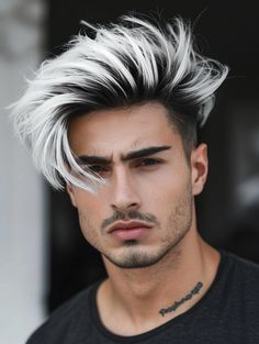 Exploring 33 Diverse White Hair Color for Men Ideas Across Silver and Ash Tones Dream Haircut, Hair Color For Men, Silver Hair Men, Natural White Hair, White Hair Men, Haircut Fails, Black White Hair, Grey Hair Men, White Hair Color