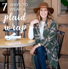 Fall Winter outfit ideas: style a plaid wrap multiple ways for cozy cold-weather fashion! #rockflowerpaper #blanketscarf #bigscarf #scarf #plaidscarf #plaidwrap Plaid Wrap Shawl Blanket Scarf, Fall Wraps, Plaid Shawl, Big Scarf, Winter Wrap, Timeless Outfits, Blanket Shawl, Winter Plaid