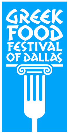 a fork with the words greek food festival of dallas on it