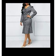 Fitted, Thick Non Stretch Material, Very Beautiful, Ideal For Work, Elegant, Modest, Geometric Plaid Pattern, Long Sleeves, Mermaid Bottom Style Size M: A To A: 18" Waist: 15" Size L: A To A: 19" Waist: 16" Size: Xl A To A: 20.5" Waist: 17.5" New Without Tags From A Smoke Free And Clean Home Feel Free To Follow Me Lots Of Items Listed From Bathing Suits To Dresses/Jackets Bundle To Save S-M-L-Xl-2x-3x In Different Items Tags/Ignore: Sequin, Maxi, Mermaid Dress, Comfy, Bodycon, Sexy, Flowers, Mid Gray Fitted Midi Bodycon Dress, Gray Midi-length Bodycon Dress, Elegant Gray Midi Bodycon Dress, Elegant Gray Midi Length Bodycon Dress, Fitted Gray Bodycon Dress For Fall, Gray Fitted Long Sleeve Dress, Elegant Gray Bodycon Dress For Fall, Fall Gray Bodycon Dress, Fitted Gray Knee-length Dress