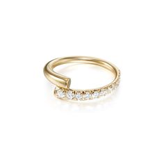 LOLA PINKY RING (Partial Diamond) – Melissa Kaye Pinky Rings For Women, Pinky Finger Ring, Gold Pinky Ring, Custom Ring, 18k Gold Ring, Ring Sizes, Pinky Ring, Girly Jewelry, Gold Diamond Rings